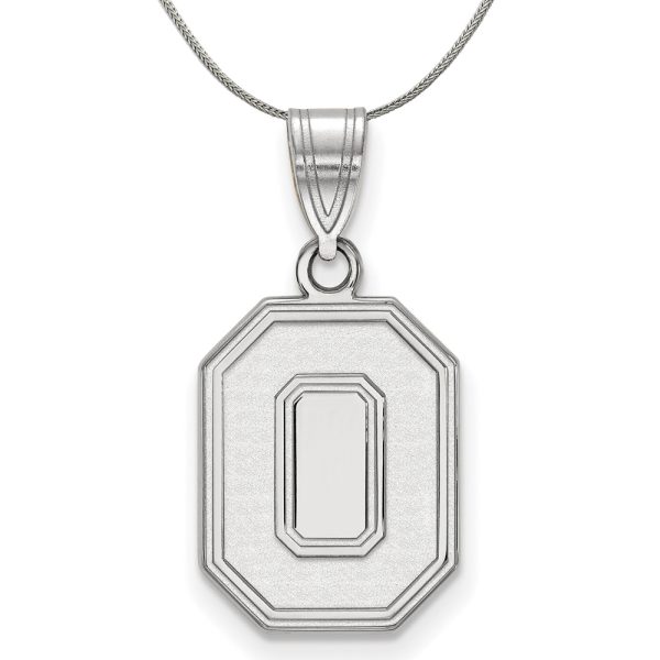 Sterling Silver Ohio State Medium 'O' Pendant Necklace