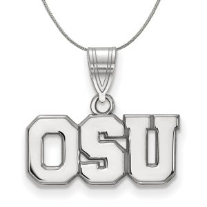 Sterling Silver Ohio State Medium 'OSU' Necklace