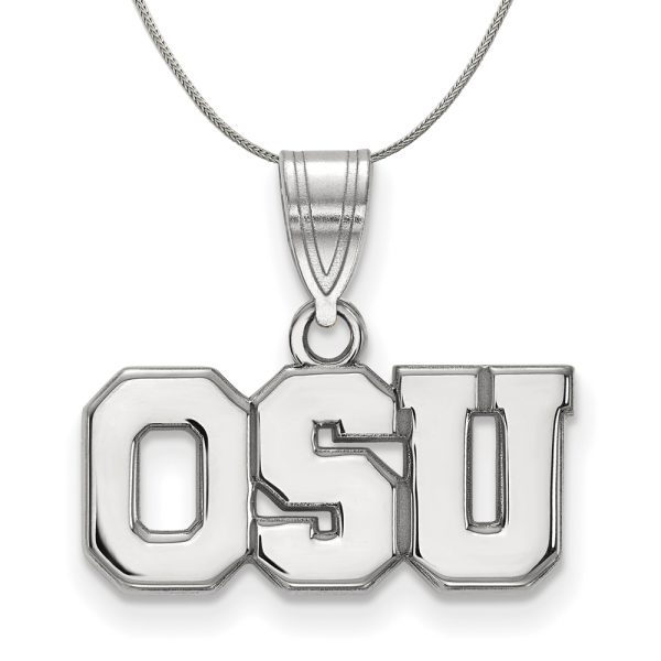 Sterling Silver Ohio State Medium 'OSU' Necklace