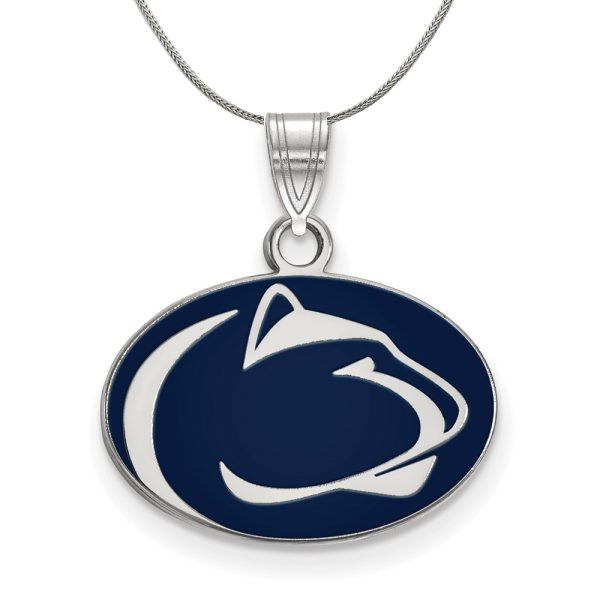 Sterling Silver Penn State Small Enamel Pendant Necklace