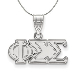 Sterling Silver Phi Sigma Sigma Medium Greek Necklace