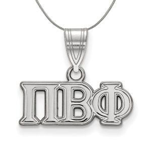 Sterling Silver Pi Beta Phi Medium Greek Necklace