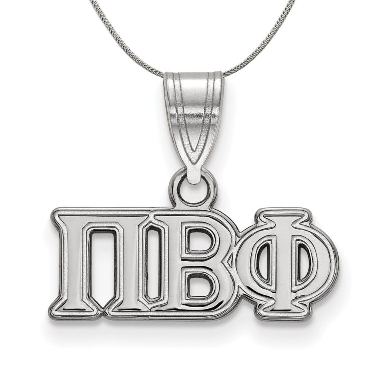 Sterling Silver Pi Beta Phi Medium Greek Necklace