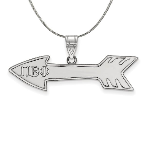 Sterling Silver Pi Beta Phi Medium Pendant Necklace