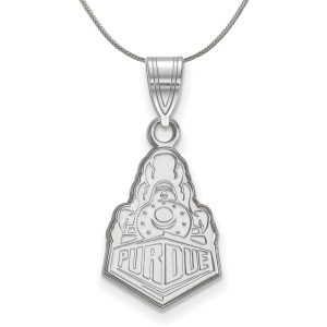 Sterling Silver Purdue Medium Logo Pendant Necklace