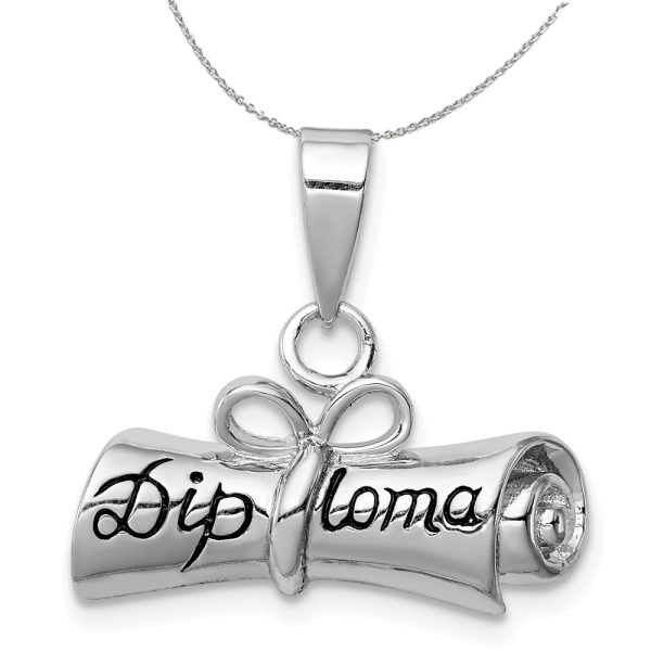 Sterling Silver Rolled Diploma Necklace