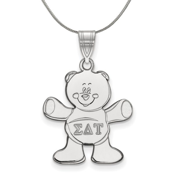 Sterling Silver Sigma Delta Tau Medium Pendant Necklace