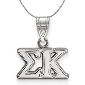 Sterling Silver Sigma Kappa Medium Greek Necklace