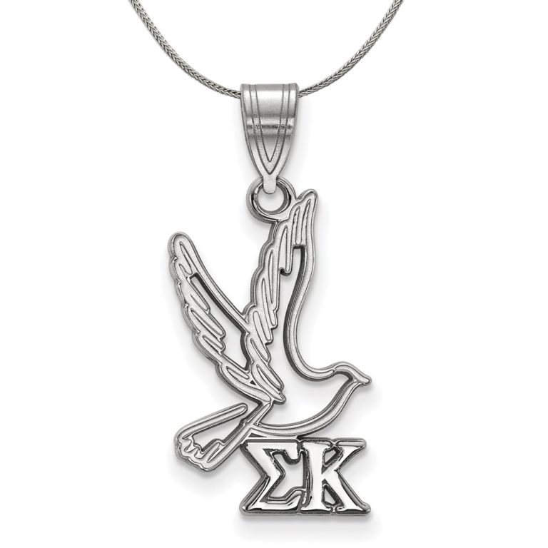 Sterling Silver Sigma Kappa Medium Pendant Necklace