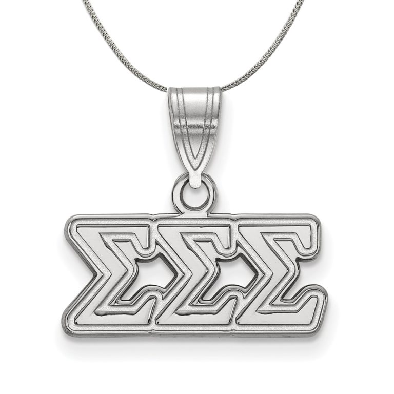 Sterling Silver Sigma Sigma Sigma Medium Greek Necklace