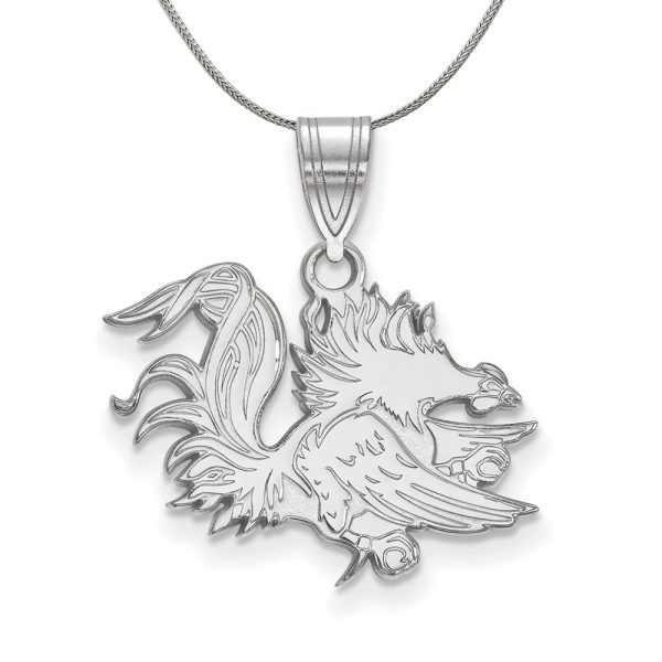 Sterling Silver South Carolina Medium Mascot Pendant Necklace