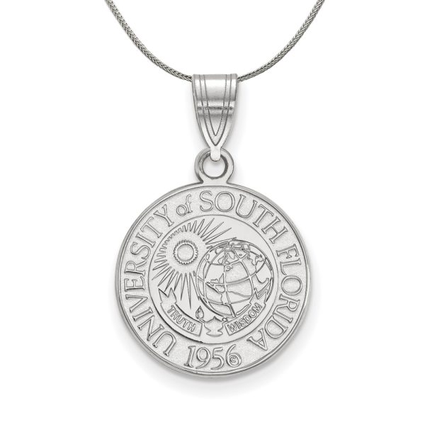 Sterling Silver South Florida Medium Crest Pendant Necklace