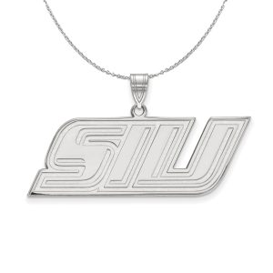 Sterling Silver Southern Illinois U Medium 'SIU' Necklace