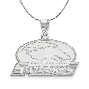 Sterling Silver Southern Illinois U. Medium Pendant Necklace