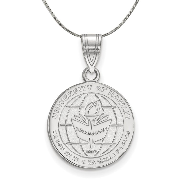 Sterling Silver The U. of Hawai'i Medium Crest Pendant Necklace