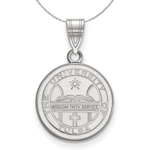 Sterling Silver The U. of Tulsa Medium Crest Pendant Necklace