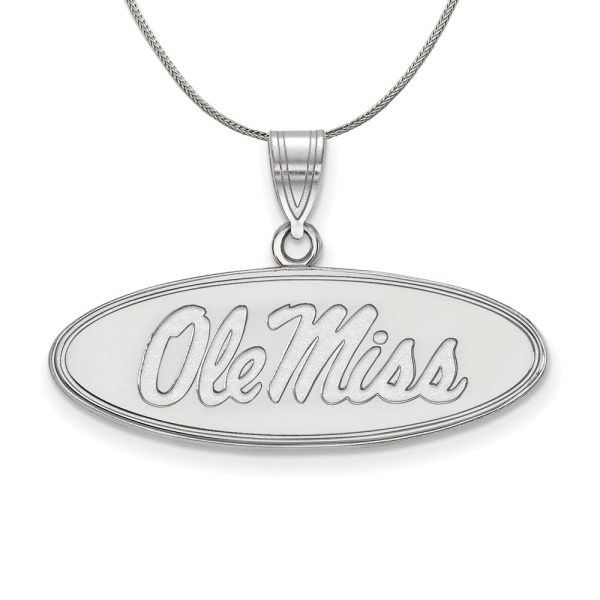 Sterling Silver U of Mississippi Medium Necklace