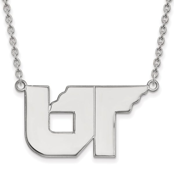 Sterling Silver U of Tennessee Large 'UT' Pendant Necklace