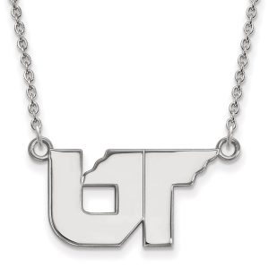 Sterling Silver U of Tennessee Small 'UT' Pendant Necklace