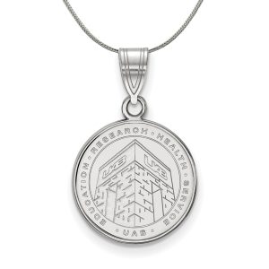 Sterling Silver U. of Alabama at Birmingham Medium Crest Necklace