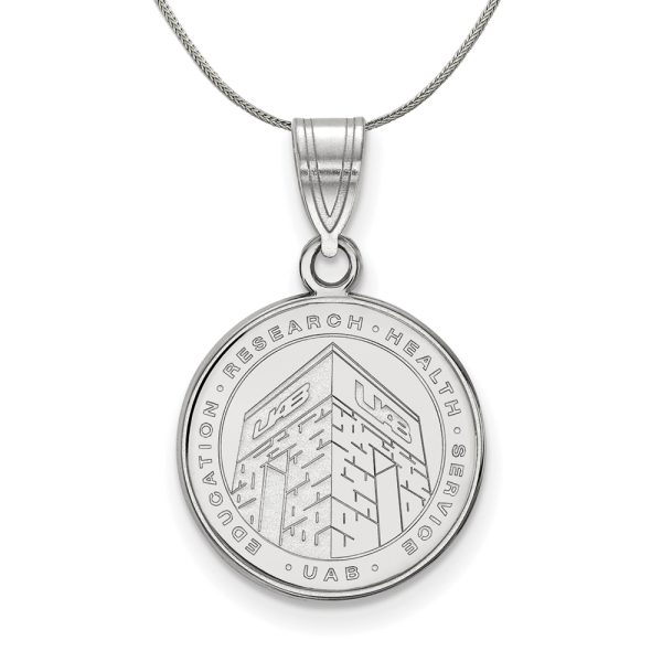 Sterling Silver U. of Alabama at Birmingham Medium Crest Necklace