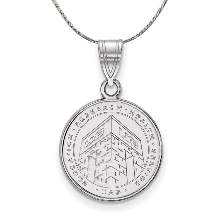 Sterling Silver U. of Alabama at Birmingham Medium Crest Necklace