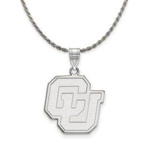 Sterling Silver U. of Colorado Large Pendant Necklace