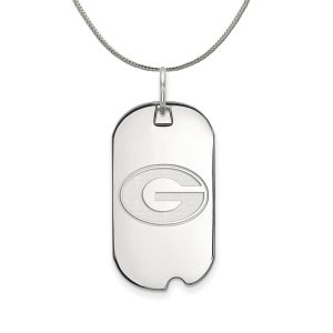 Sterling Silver U. of Georgia Dog Tag Pendant Necklace