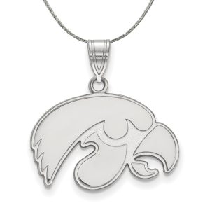 Sterling Silver U. of Iowa Medium Necklace