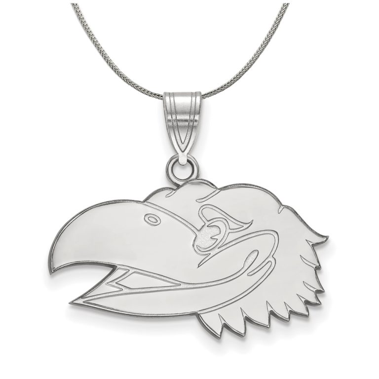 Sterling Silver U. of Kansas Medium Logo Necklace