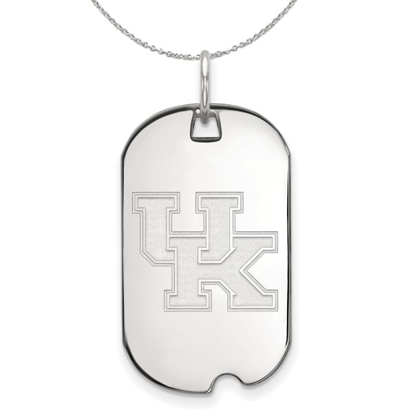 Sterling Silver U. of Kentucky Dog Tag Pendant Necklace