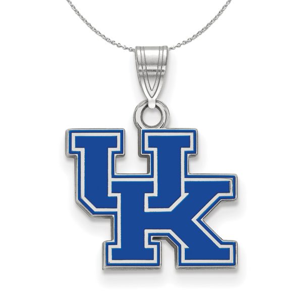 Sterling Silver U. of Kentucky Small Enamel Pendant Necklace