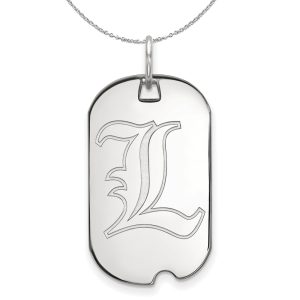 Sterling Silver U. of Louisville Dog Tag Pendant Necklace