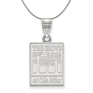 Sterling Silver U. of Mississippi Medium Pendant Necklace