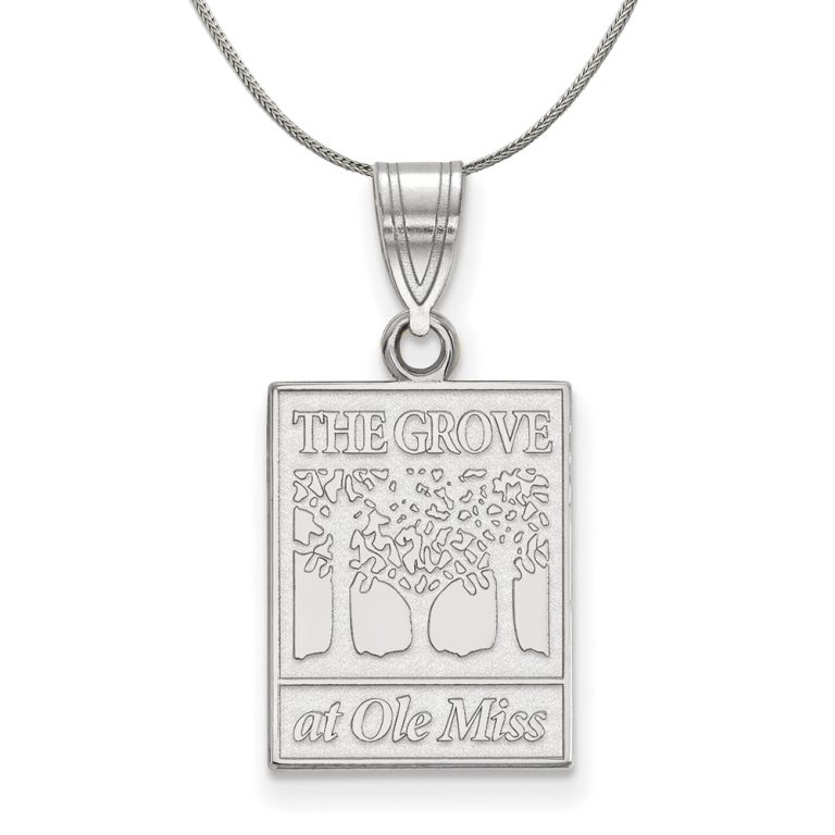 Sterling Silver U. of Mississippi Medium Pendant Necklace