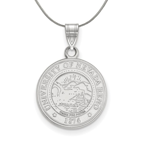 Sterling Silver U. of Nevada Medium Crest Pendant Necklace