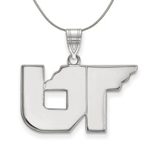 Sterling Silver U. of Tennessee Medium 'UT' Necklace