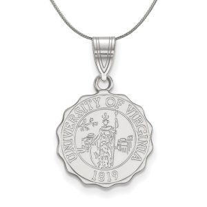 Sterling Silver U. of Virginia Medium Crest Disc Necklace