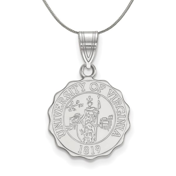 Sterling Silver U. of Virginia Medium Crest Disc Necklace