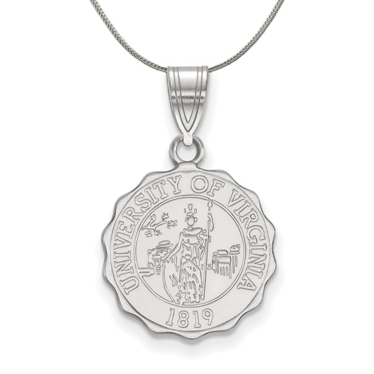 Sterling Silver U. of Virginia Medium Crest Disc Necklace