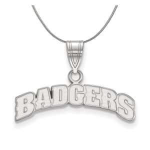 Sterling Silver U. of Wisconsin Medium Script Necklace