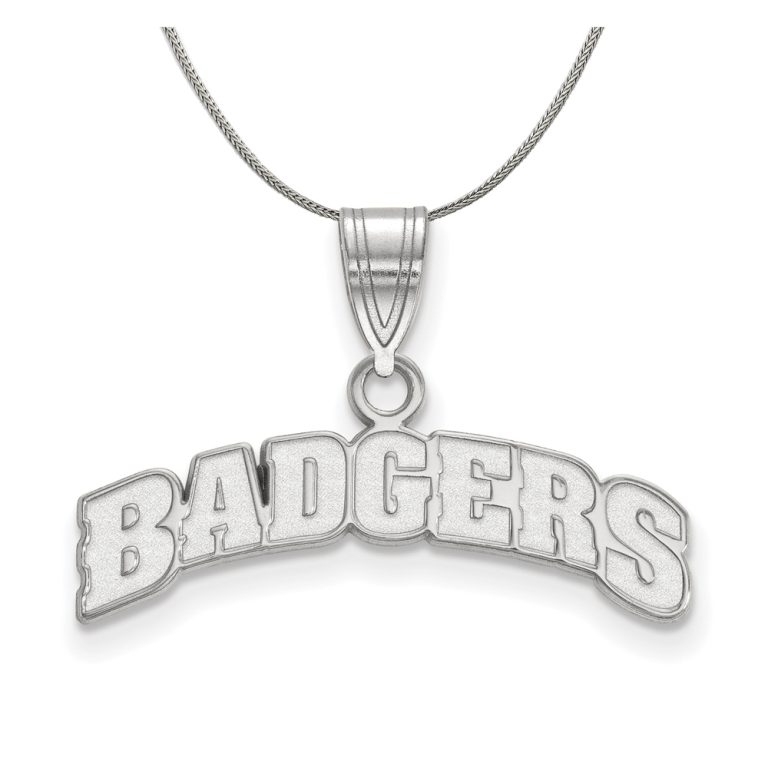 Sterling Silver U. of Wisconsin Medium Script Necklace