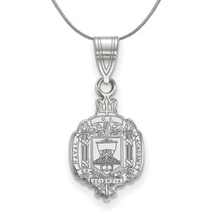 Sterling Silver U.S. Navy Medium Crest Pendant Necklace