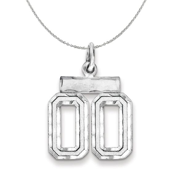 Sterling Silver, Varsity Collection, Small D/C Number 00 Necklace