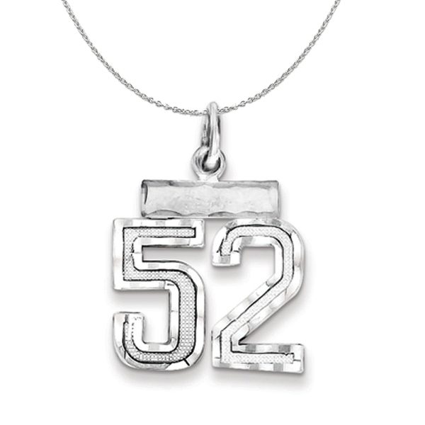 Sterling Silver, Varsity Collection, Small D/C Number 52 Necklace