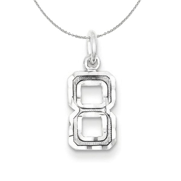 Sterling Silver, Varsity Collection, Small D/C Number 8 Necklace