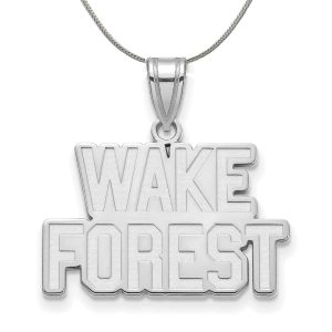 Sterling Silver Wake Forest U Medium Pendant Necklace