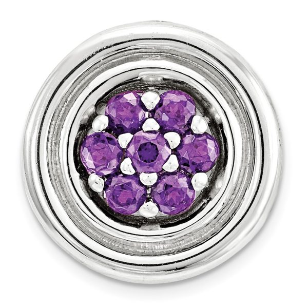 Sterling Silver & Amethyst Stackable Small Cluster Slide, 12mm