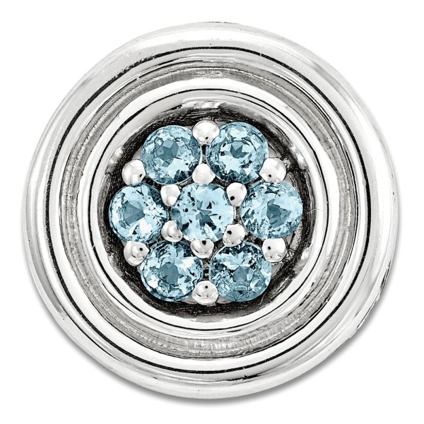 Sterling Silver & Blue Topaz Stackable Small Cluster Slide, 12mm