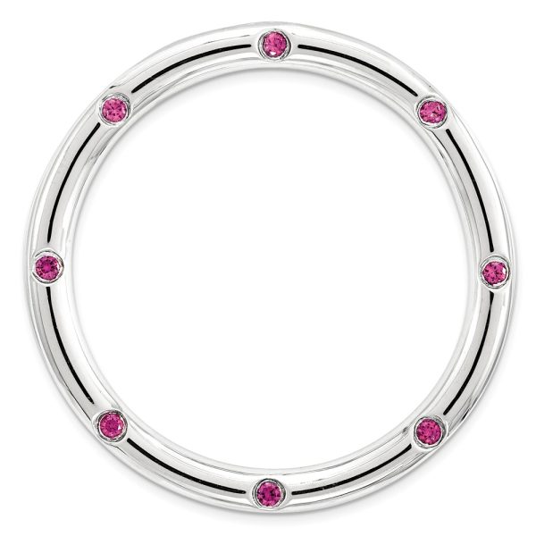 Sterling Silver & Created Ruby Stackable Expressions Large Slide, 29mm